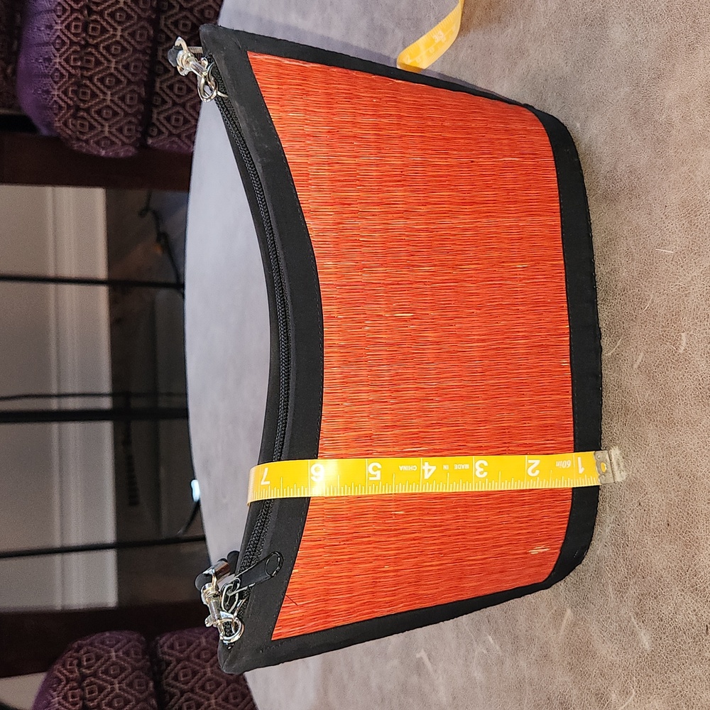 Orange Straw Structured Purse - image 2